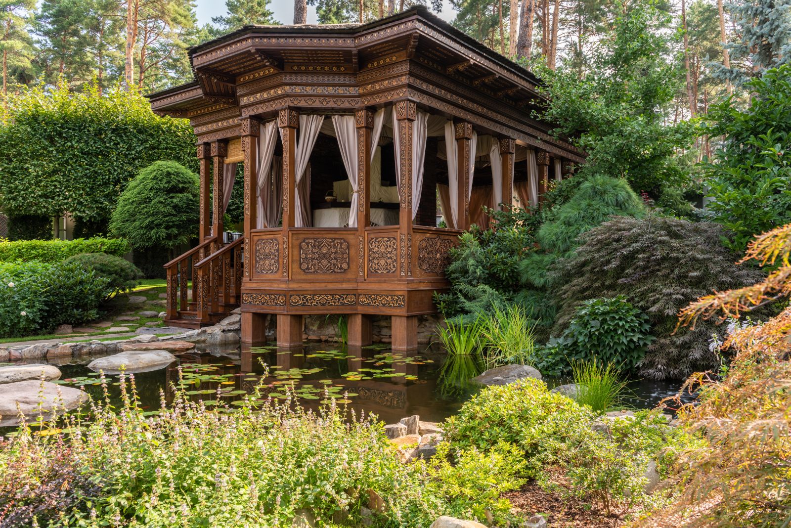 A shed with a lake