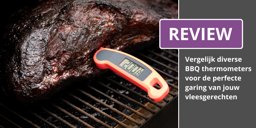 Barbecue thermometer in een stuk vlees