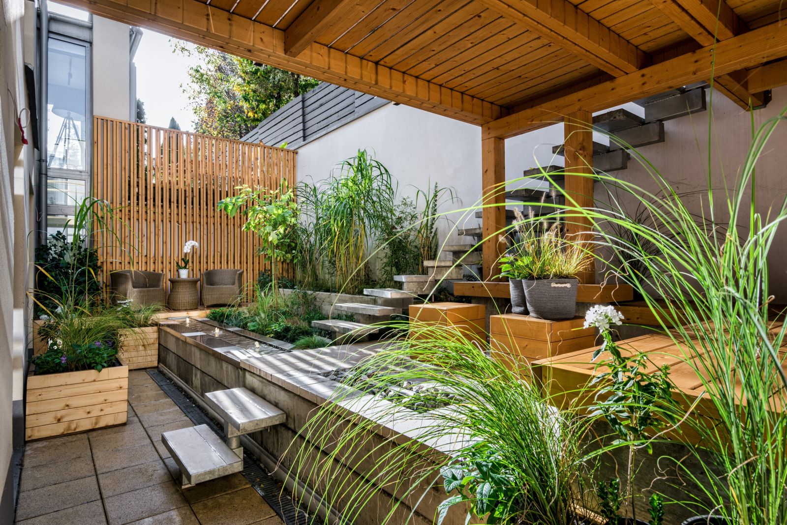 contemporary garden with patio