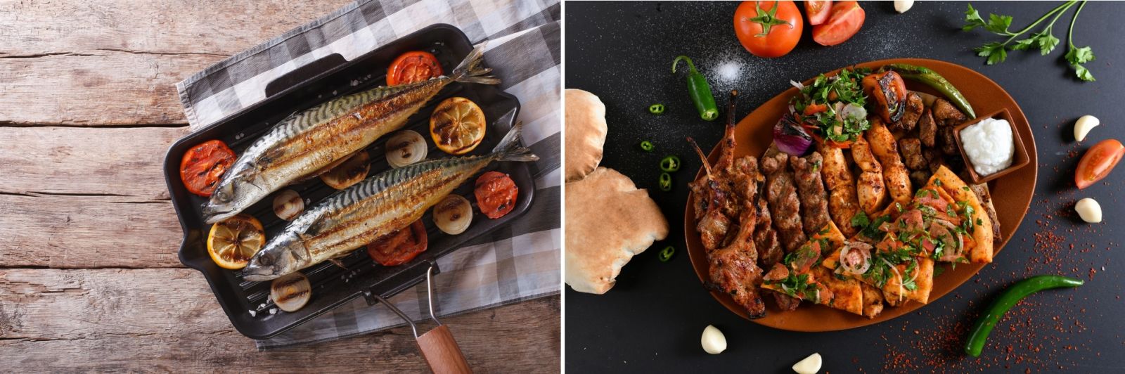Vlees en vis klaarliggen voor de BBQ